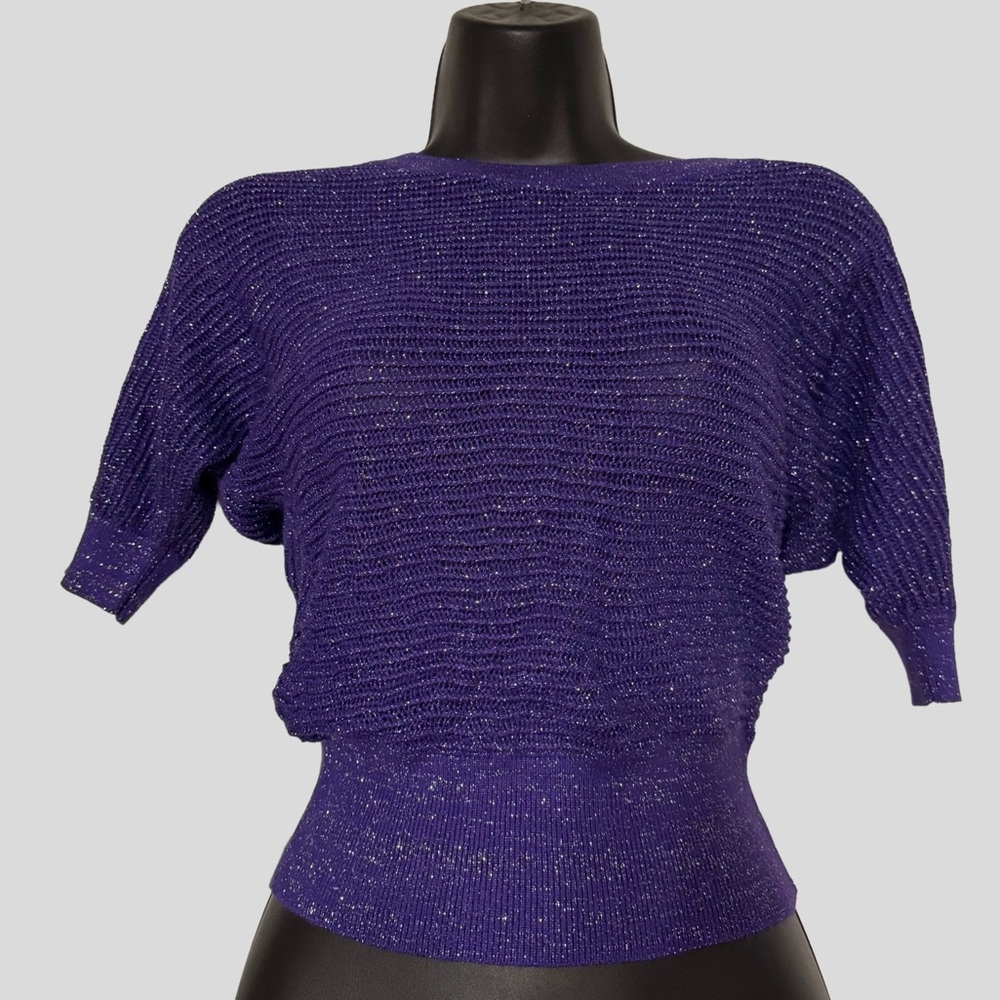 Purple Short Sleeve Knit Top